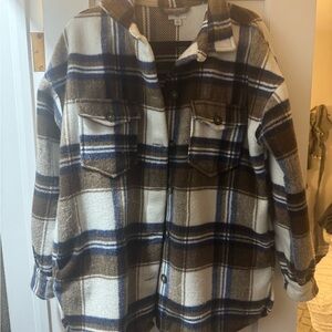 Plaid Flannel Shirt Jacket
